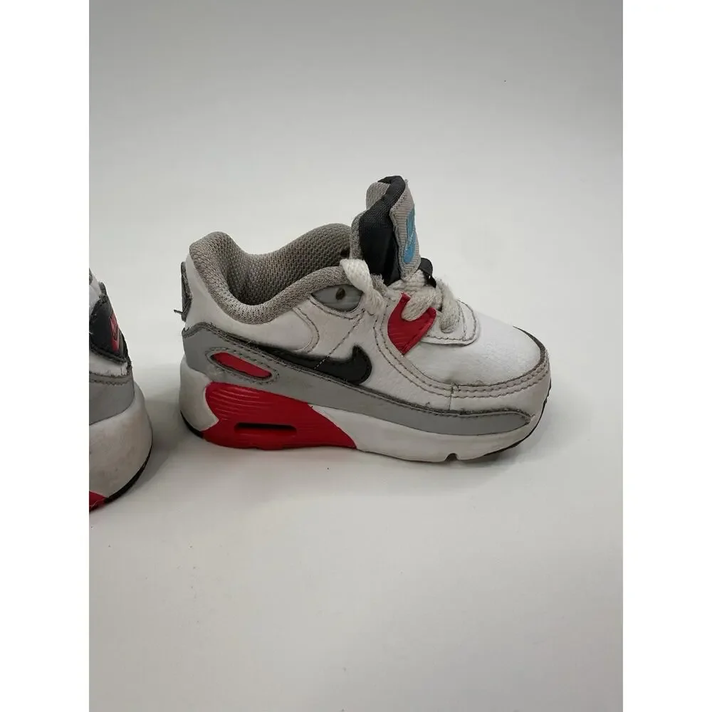 Nike Air Max 90 TD LTR Blue & Red Size 4C CD6868-108 Sneakers